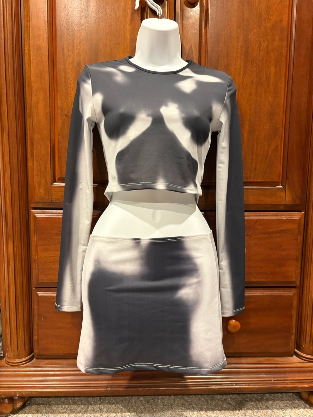 Edikted Tie-Dye Gray & White Matching Set